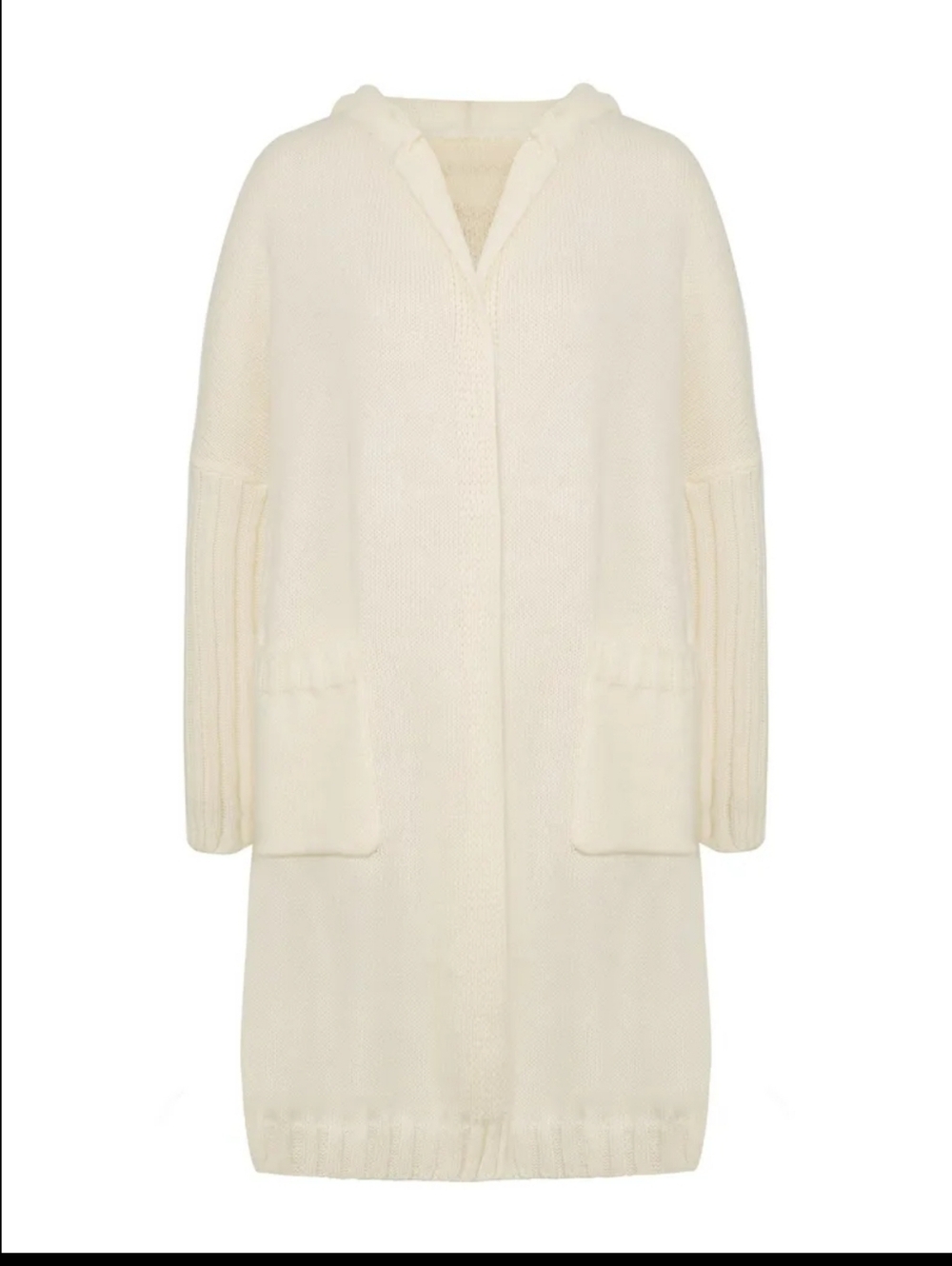 Solid Open Front Hooded Cardigan - Casual Long Sleeve Cardigan - Picture 5 of 6